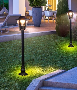 필드 1등 잔디등, 방수 잔디등, 외부조명 (1m 블랙)