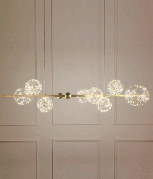 밀키 일자 8등 인테리어전등 식탁등