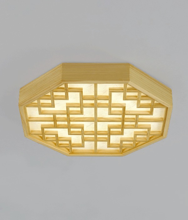 아젤 소나무 방전등 팔각 안방조명 LED80W