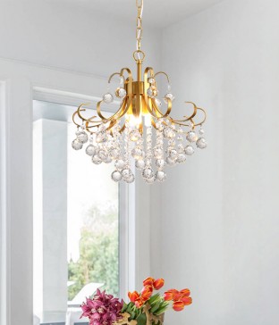 쿠스 3등 펜던트조명, 크리스탈 식탁조명